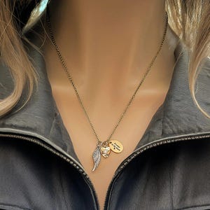 Forever in my Heart Memory necklace, Gold - 20 inch - - LadybugfeetDesigns -