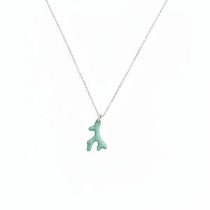 Aqua Blue Coral necklace, Silver - 18- 24 inch - - LadybugfeetDesigns -