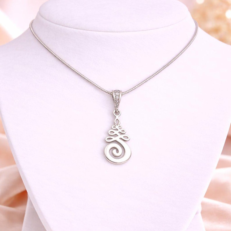 Unalome Earring/Necklace Set, Silver - Adjustable - - LadybugfeetDesigns -