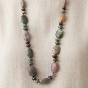 Indian Agate Semi-Precious Gemstone Necklace - 20-36 inches - - LadybugfeetDesigns -