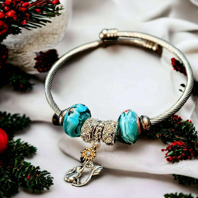 Playful Kitty Euro Cuff Wrap Bracelet, Silver - - LadybugfeetDesigns -
