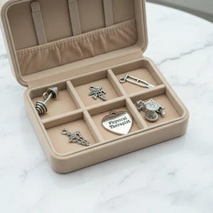 Physical Therapist Mini Charm Box - 6 pc., Silver - - LadybugfeetDesigns -