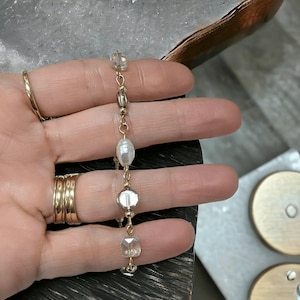 Romantic Crystal Pearl bracelet - - LadybugfeetDesigns -