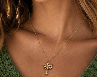 Collana con palma, oro - 18-24 pollici