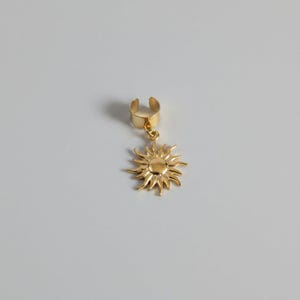 Celestial Sun Ear Cuff, Gold - - LadybugfeetDesigns -