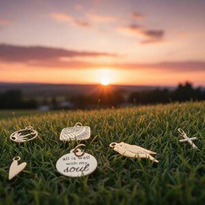 All is Well With My Soul Mini Charm Box - 6 pc., Gold - - LadybugfeetDesigns -