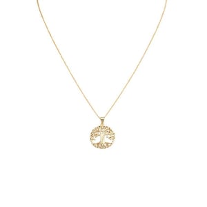 Tree of Life necklace, Gold- 20 inch - - LadybugfeetDesigns -