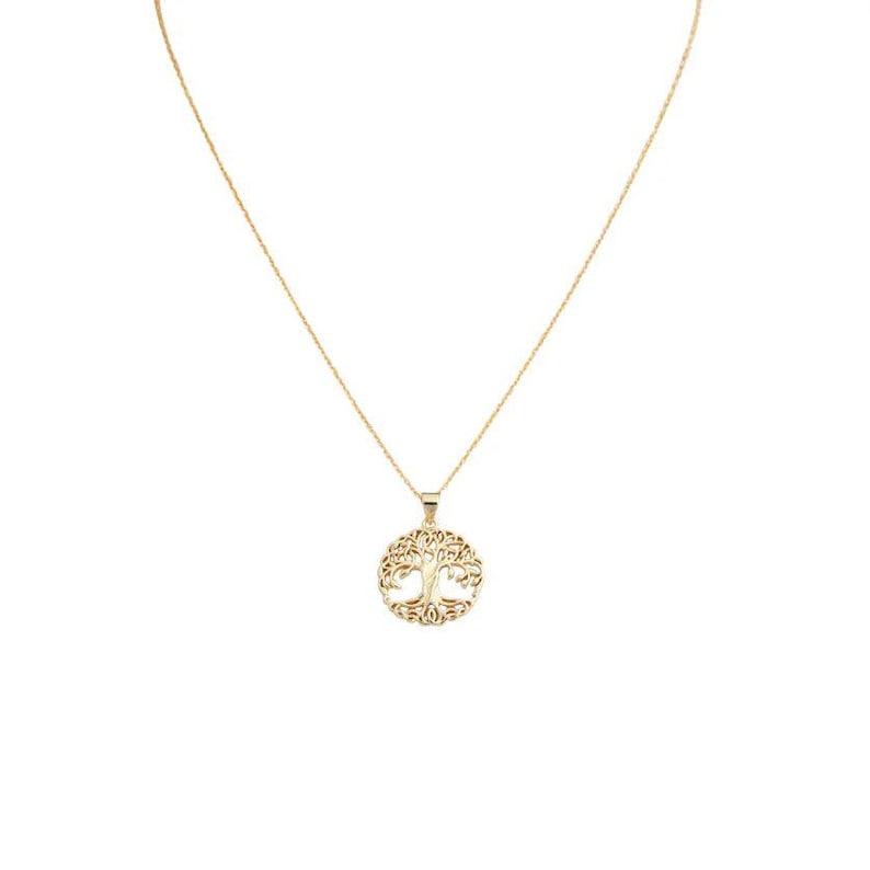 Tree of Life necklace, Gold- 20 inch - - LadybugfeetDesigns -