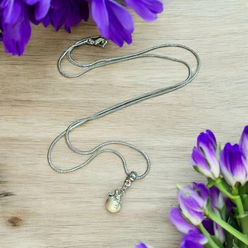 Sea Turtle Hatchling necklace, Sterling Silver - 24 inch