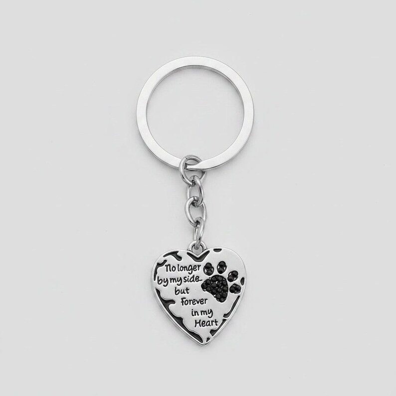 Pet Bereavement Heart Key Chain, Key Holder - - LadybugfeetDesigns -