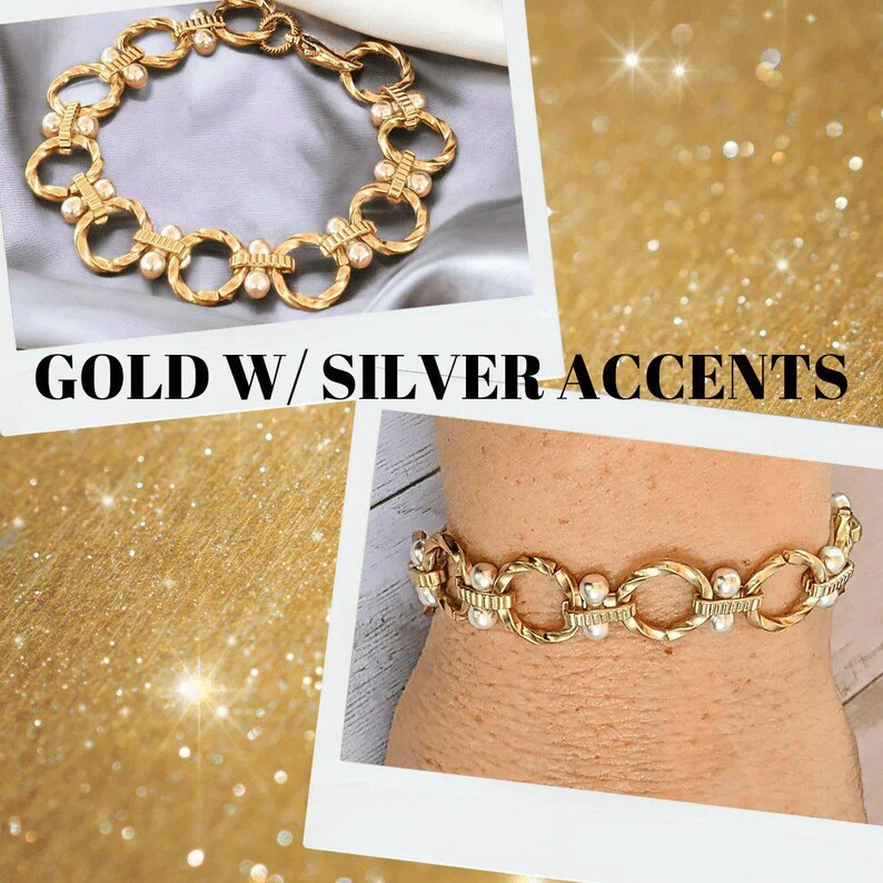 Chunky Two-Tone Chain Bracelet - - LadybugfeetDesigns -