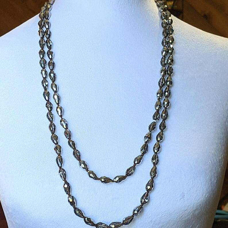 Silver Brilliance Crystal Necklace - 60 inch - - LadybugfeetDesigns -