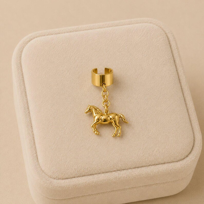 Horse Ear Cuff, Gold - - LadybugfeetDesigns -