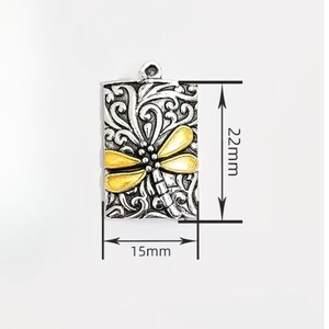 Dragonfly Fancy Tag Necklace, 20 inches - Silver - - LadybugfeetDesigns -