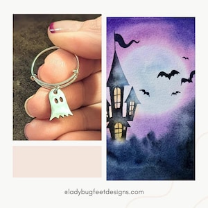 Ghost Expandable Charm Ring - - LadybugfeetDesigns -