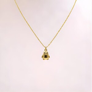 Penguin Necklace, Gold- 20 inch - - LadybugfeetDesigns -