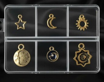 Celestial Mini Charm Box - 6 pc., Gold