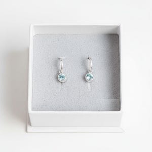 Birthstone Mini Hoop Huggie Earrings - Silver, Hoop Drop - 10mm - - LadybugfeetDesigns -