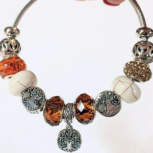 Tree of Life Euro Cuff Wrap Bracelet, Silver - - LadybugfeetDesigns -