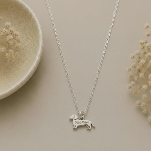 Dog Mom Necklace, 20 inches - Silver - - LadybugfeetDesigns -