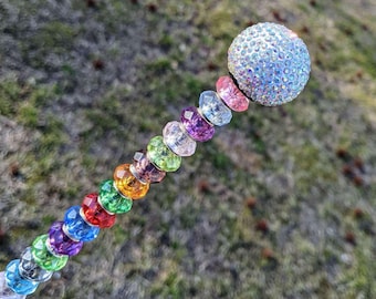 Fairy Wand Garden Stake/ Crystal Fairy Garden 12"or 24" Stake/ Suncatcher
