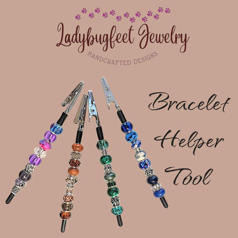 Silver Bracelet Helper-D.i.y.- Pick Your Colors! - - LadybugfeetDesigns -