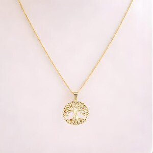 Tree of Life necklace, Gold- 20 inch - - LadybugfeetDesigns -