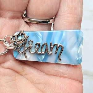 Dream Tag necklace, Sterling Silver - 30 inch - - LadybugfeetDesigns -