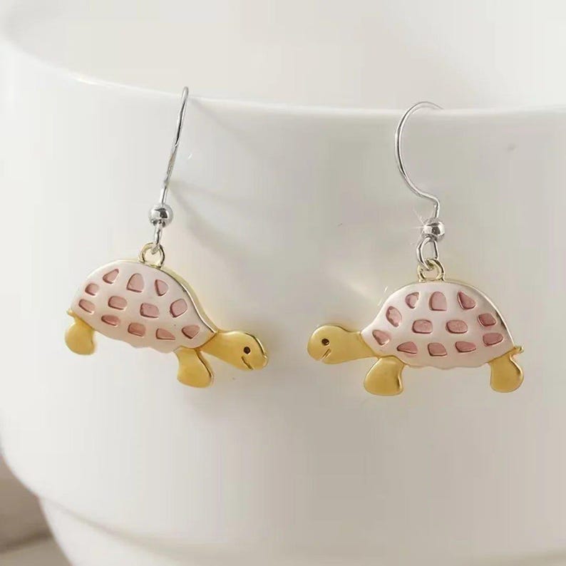 Rustic Turtle Hook Earrings - - LadybugfeetDesigns -