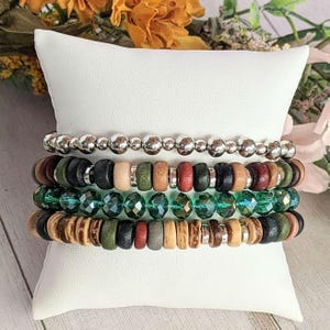 Multi Colored Stretch Bracelet Stack - - LadybugfeetDesigns -