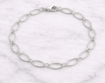 925 Sterling Silver Textured Charm Bracelet Base - D.i.y. - Build Your Charm Bracelet!