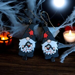 Gnome Halloween Earrings - - LadybugfeetDesigns -