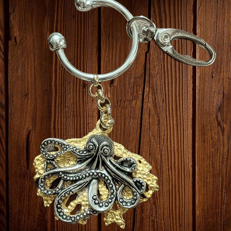 Octopus Key Chain, Purse Clip - - LadybugfeetDesigns -