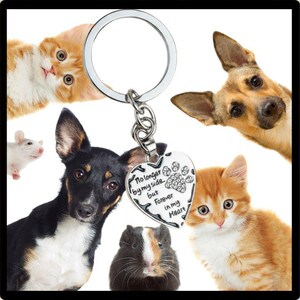 Pet Bereavement Heart Key Chain, Key Holder - - LadybugfeetDesigns -