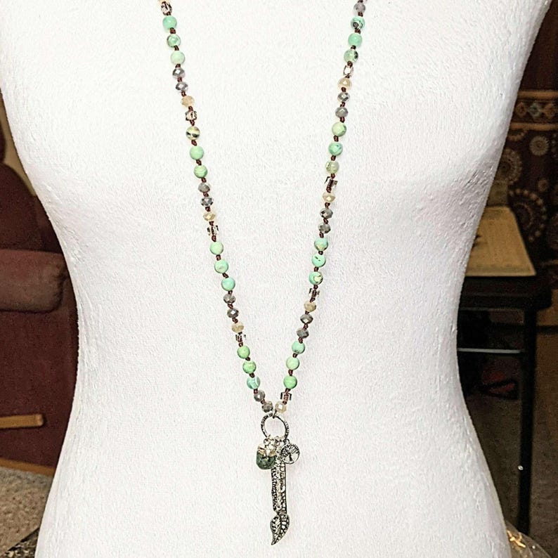 Nature's Dream Semi-Precious Gemstone Necklace - 36 inch - - LadybugfeetDesigns -