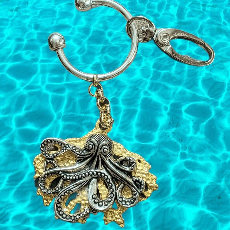 Octopus Key Chain, Purse Clip - - LadybugfeetDesigns -
