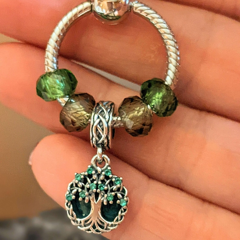 Tree of Life - Life Force Sterling Silver Toggle Charm Necklace, 20 inches - - LadybugfeetDesigns -