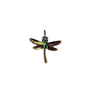 Black Electroplated Dragonfly Charm - - LadybugfeetDesigns -