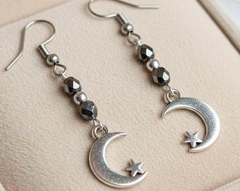 Crescent Moon Crystal Earrings