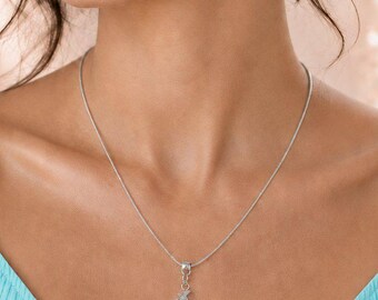 Sea Turtle Hatchling necklace, Sterling Silver - 24 inch