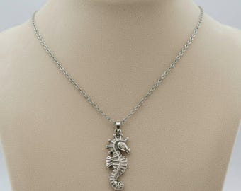 Seahorse Pendant necklace, Silver - 20 inch
