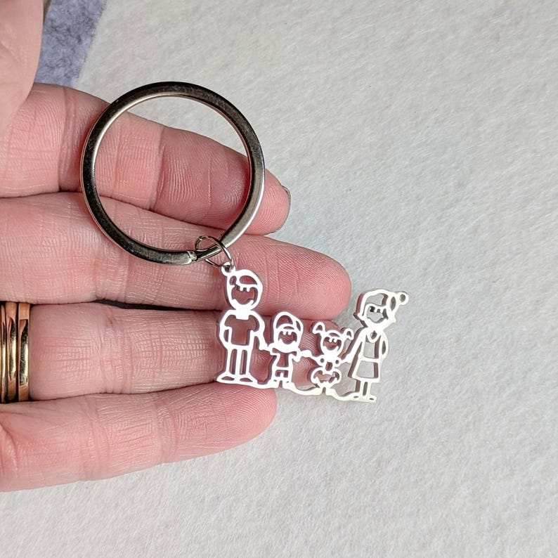 Happy Family Key Chain, Key Holder - - LadybugfeetDesigns -