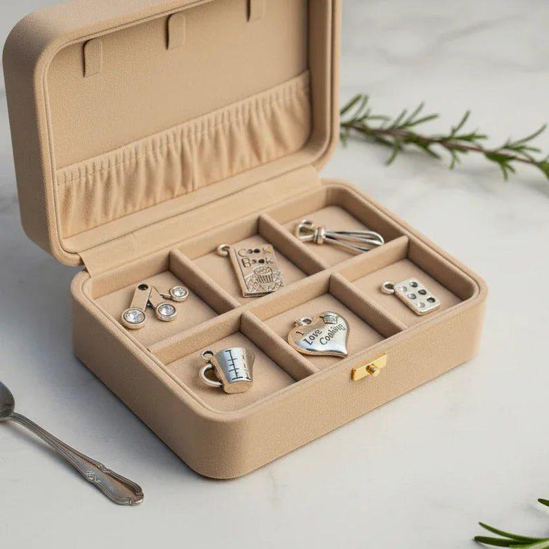 I Love Cooking Mini Charm Box - 6 pc., Silver - - LadybugfeetDesigns -