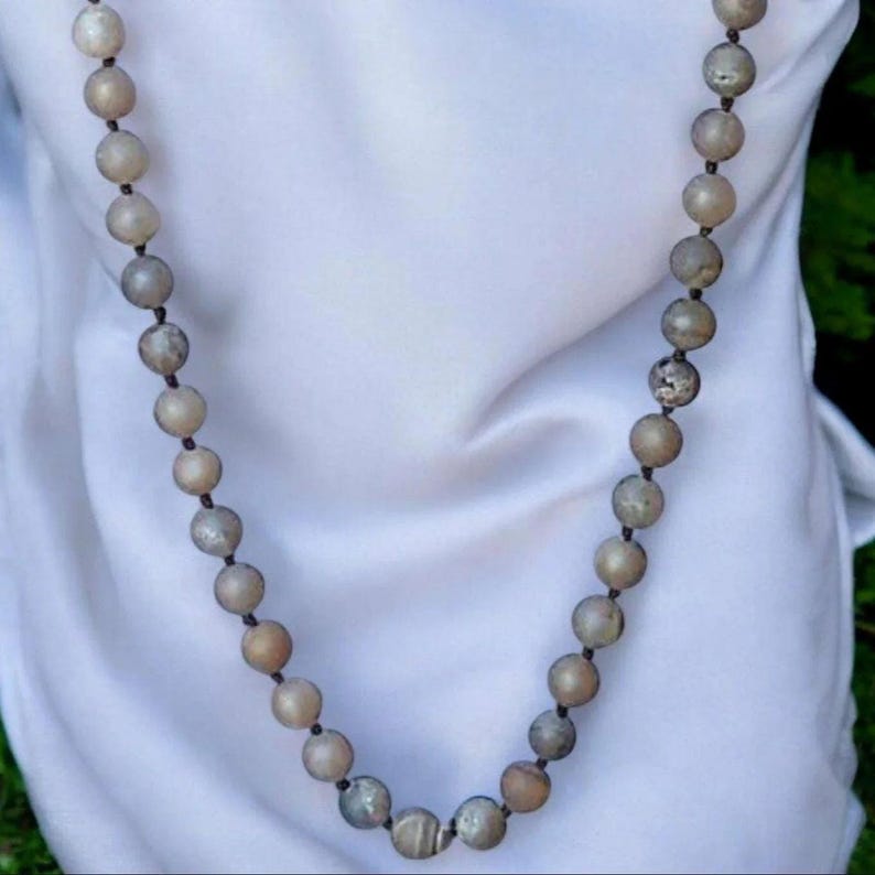 Metallic Druzy Semi-Precious Gemstone Necklace- 36 inch - - LadybugfeetDesigns -