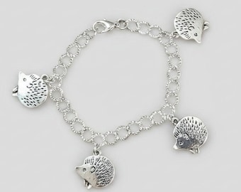 Silver Hedgehog Lover's Charm Bracelet