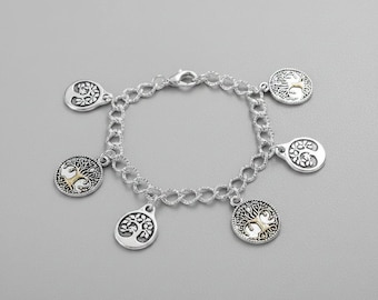 Silver Tree of Life Charm Bracelet