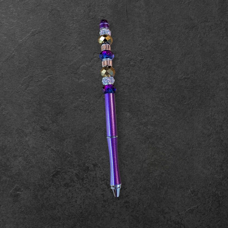 Purple/Gold Crystal Gift Pen - - LadybugfeetDesigns -