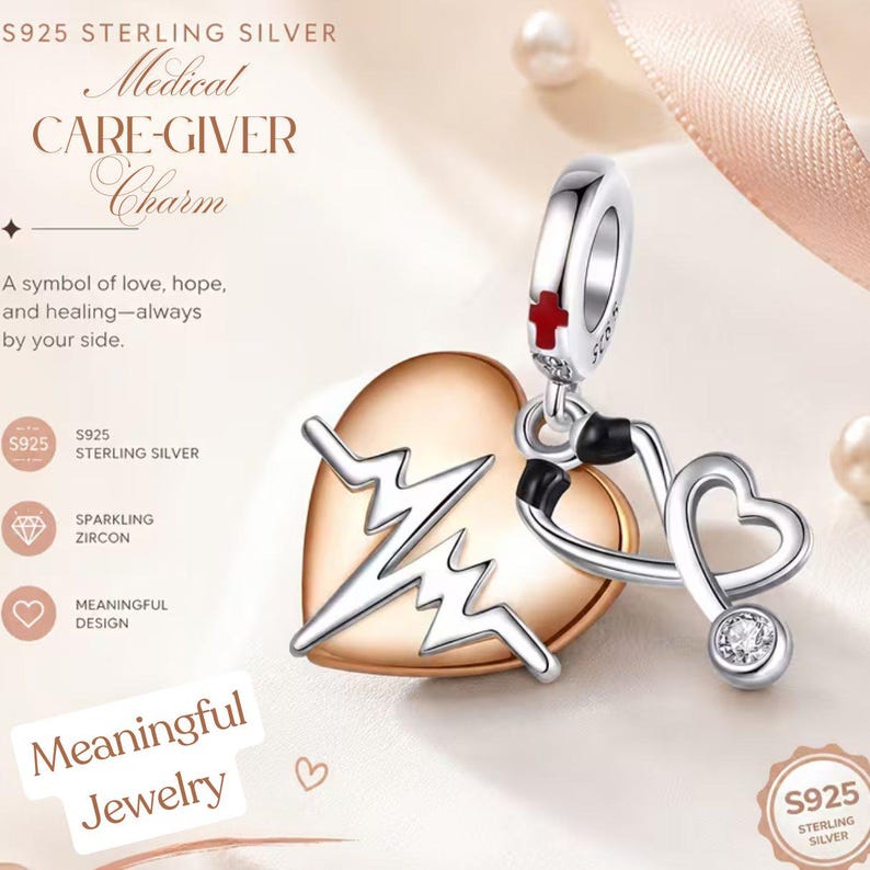 Medical Care-Giver Necklace, 20 inches - Silver - - LadybugfeetDesigns -
