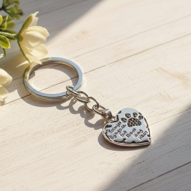 Pet Bereavement Heart Key Chain, Key Holder - - LadybugfeetDesigns -