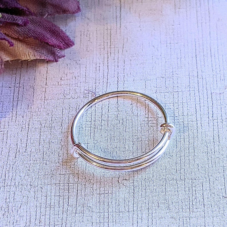 DESIGN YOUR Charm Ring, Adjustable .925 Sterling Silver charm dangle ring - - LadybugfeetDesigns -
